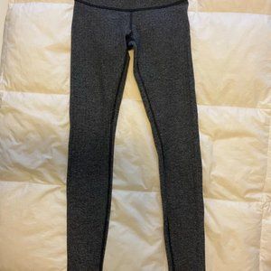Lululemon Athletica Wunder Under Leggings Heathered Herringbone Dark Gray Size 4